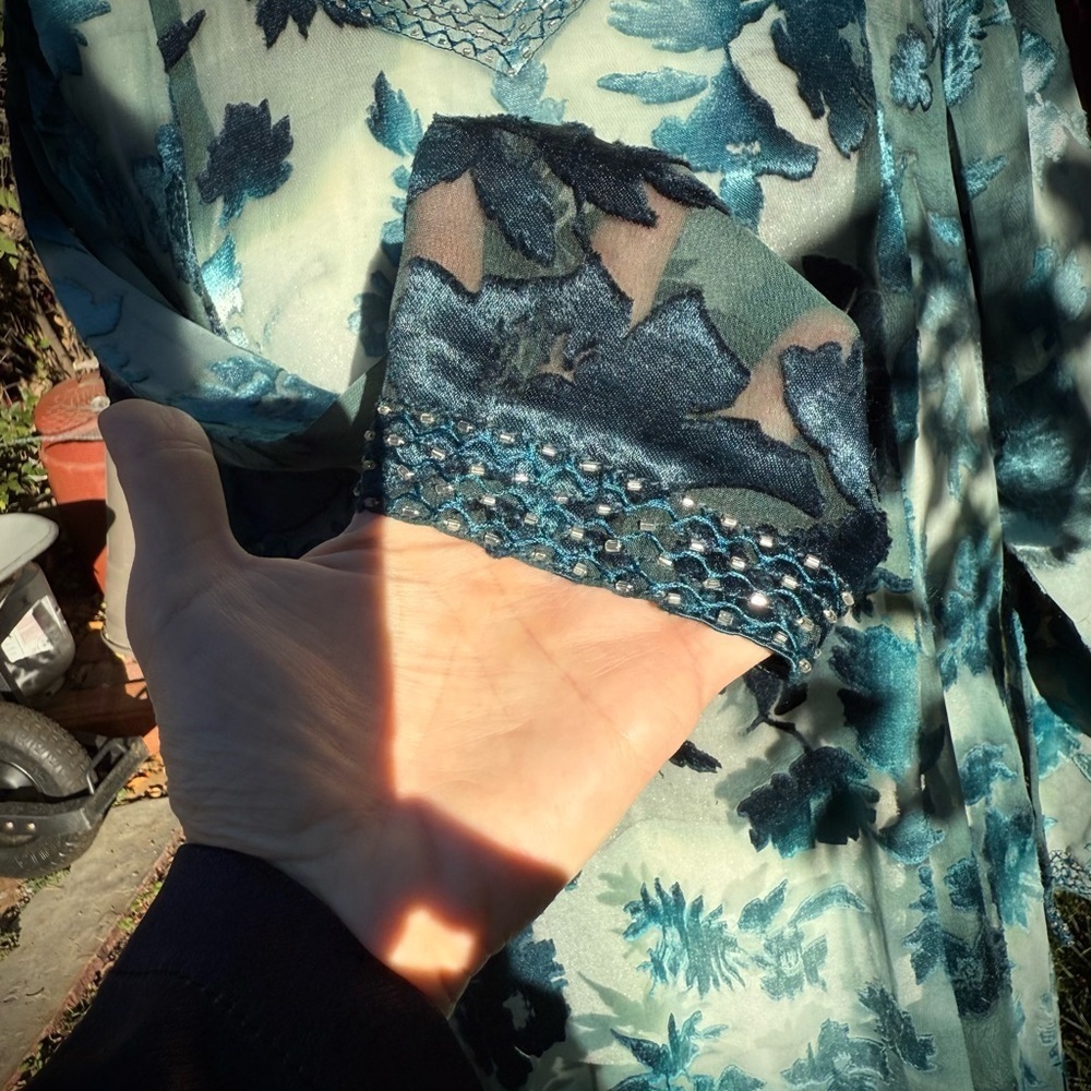Vintage Velvet Burnout with Daring Side- Slits - Picture 9 of 9